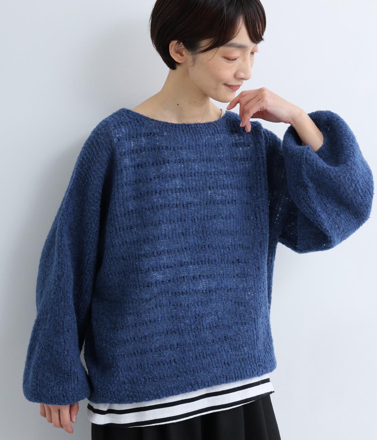 ブークレバルーン袖プルオーバー(ブルー-F)