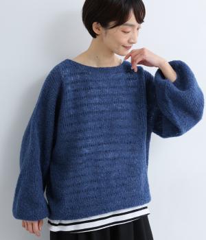 ブークレバルーン袖プルオーバー(ブルー-F)