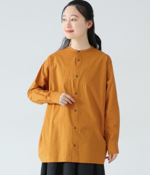 リーニエントタイプライター　スタンドカラーベーシックシャツ(オレンジ-F)