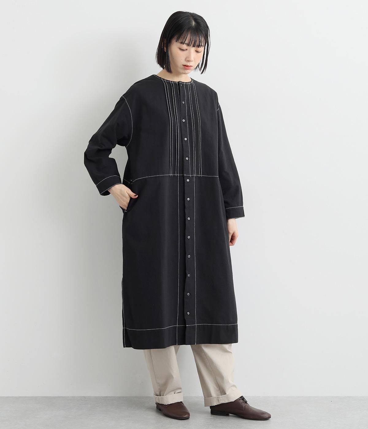 オックスヴィンテージウォッシュフロントタックワンピース(スミ-F)