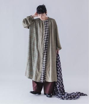 レーヨンウールガーゼヨークワンピース(チェックミックス-F)
