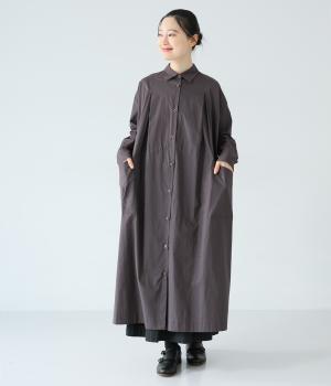 リーニエントタイプライター　ラウンドポケットワンピース(ブラウンスミ-F)