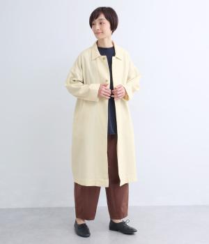Wガーゼステンカラーオーバーコート(ナチュラル-F)