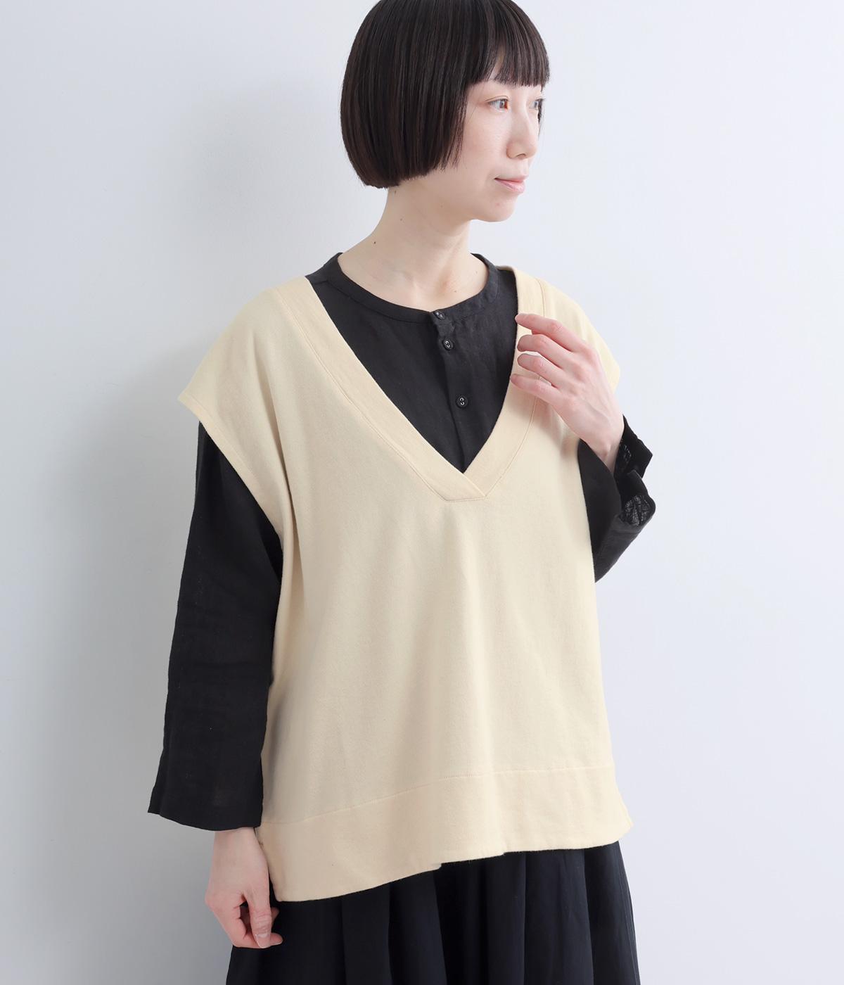 Vネックワイドベスト(キナリ-F)