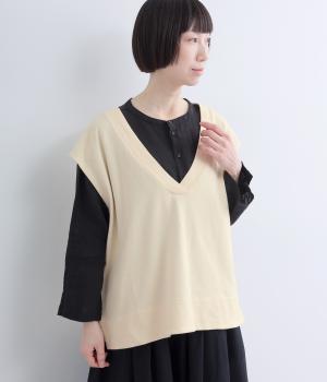 Vネックワイドベスト(キナリ-F)