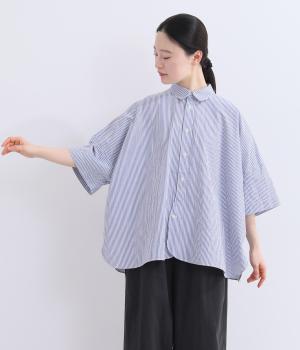 ワッシャーブロードワイド5分袖シャツ