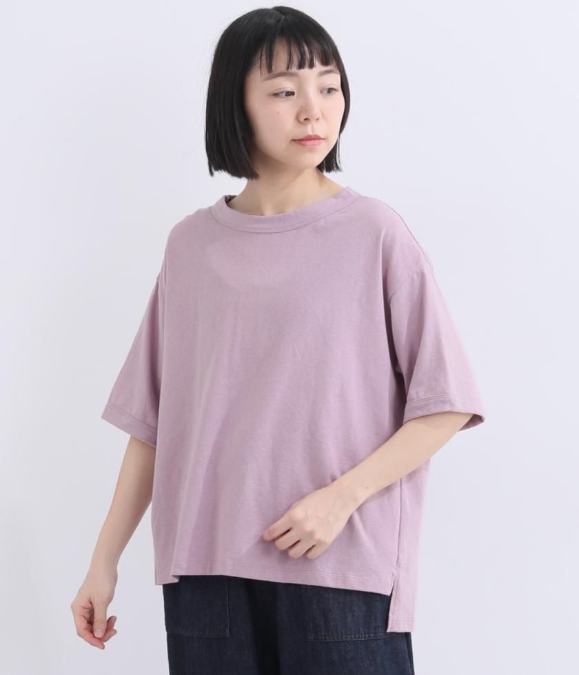 ラフィーコーマ天竺5分袖ボックスTシャツ