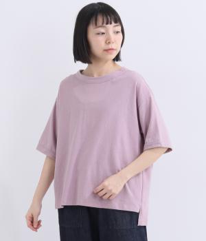 ラフィーコーマ天竺5分袖ボックスTシャツ