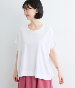 コットン天竺　ワイドボックスT シャツ(ホワイト-F)