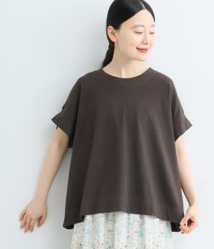 コットン天竺　ワイドボックスT シャツ(ココアブラウン-F)