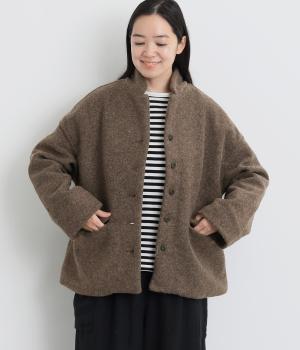 ウールブレンドシャギー ルーズブレザー（ブラウン・F）