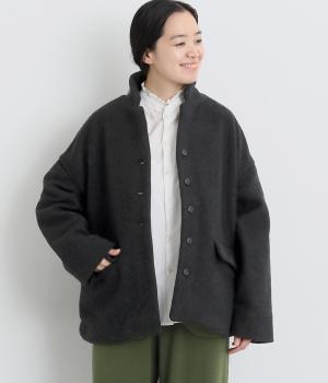 ウールブレンドシャギー ルーズブレザー（チャコール・F）