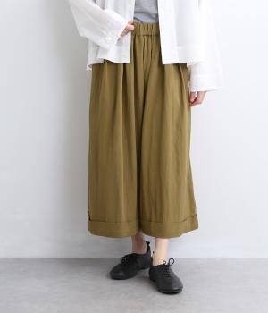 レーヨンナイロン ガウチョタックパンツ