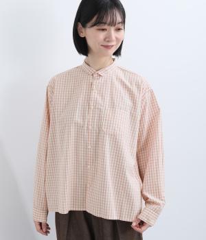 コットンタイプライター フレアブラウス(レッドチェック-F)
