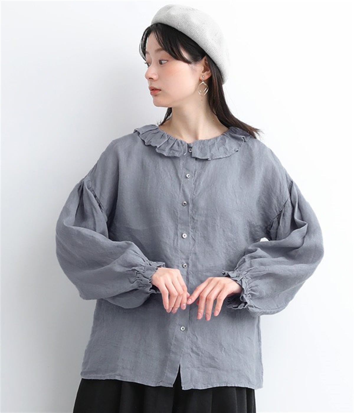 リネンフリルギャザーブラウス｜sloe（スロウ）の商品詳細