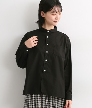 ブロードちび丸襟長袖ブラウス(ブラック-ONESIZE)