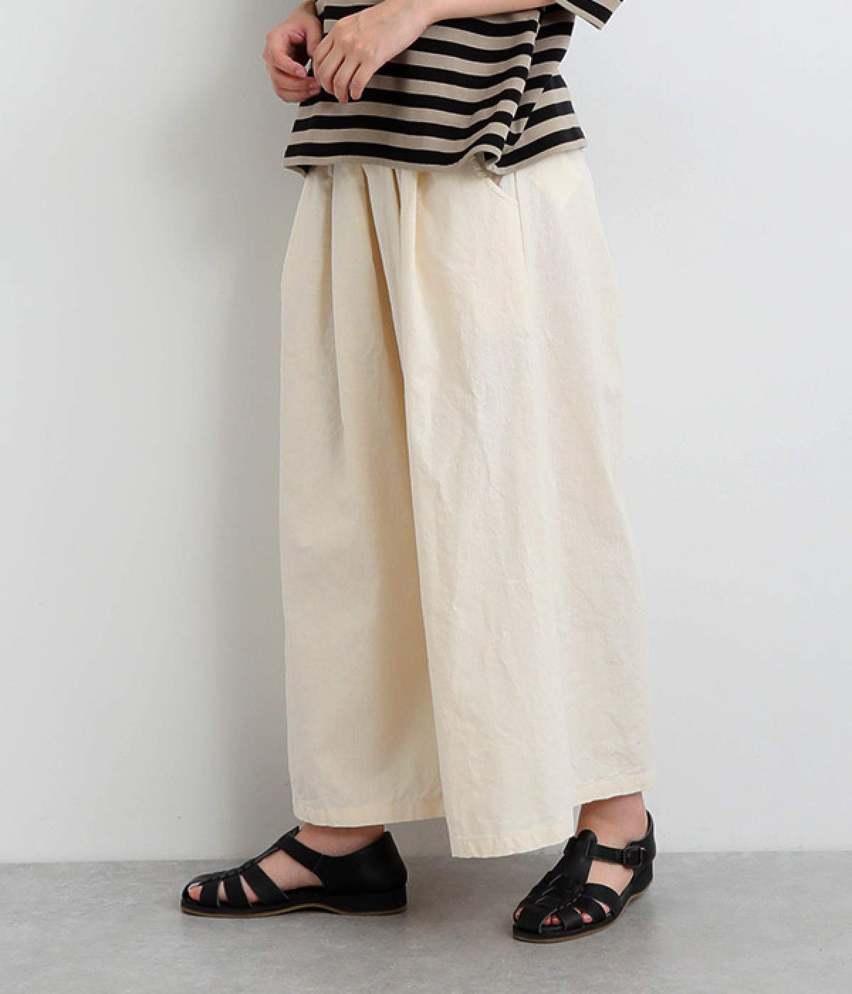 コットンリネンワイドパンツ