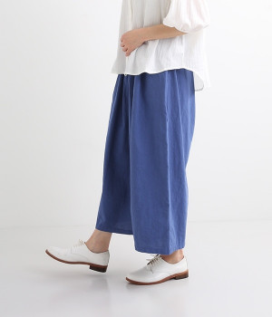 コットンリネンワイドパンツ(ロイヤル-ONESIZE)