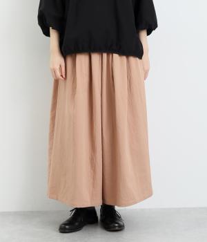 コットン二重織りツイルガウチョパンツ(ピンク-F)