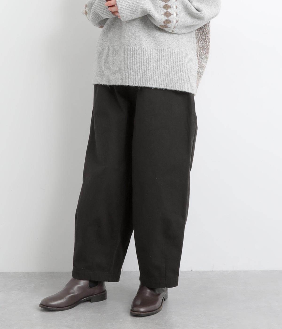 コットンツイルバレルパンツ(ブラック-F)