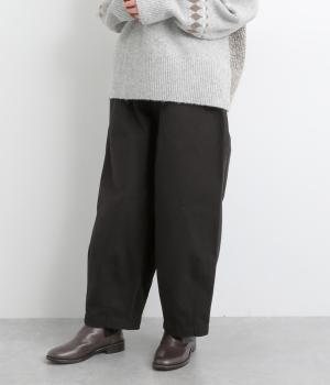 コットンツイルバレルパンツ(ブラック-F)