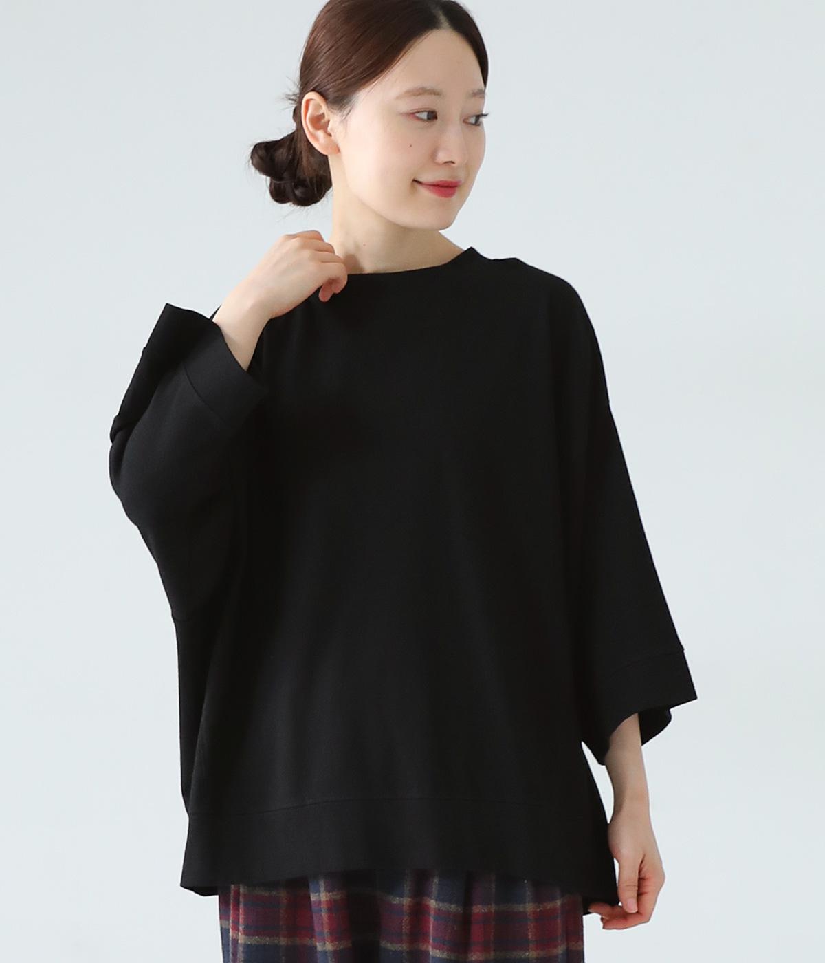 天竺ワイドTシャツ(ブラック-F)