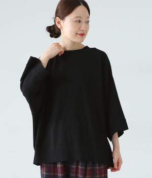 天竺ワイドTシャツ(ブラック-F)