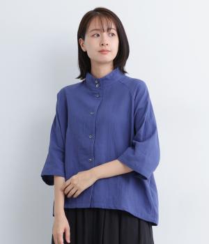 Wガーゼチムニーカラーモモンガシャツ