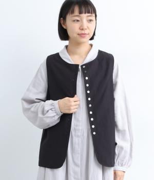 コットンナイロンツイルボタンいっぱい2wayベスト