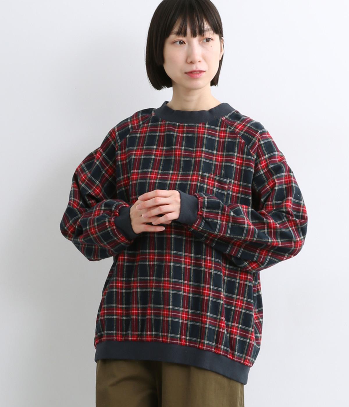 先染めタータンチェックプルオーバー(ネイビー-F)