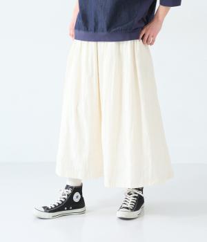 ドットジャカードギャザータックフレアスカート(ナチュラル-F)