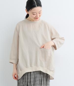 リネンテンセル襟リブプルオーバー