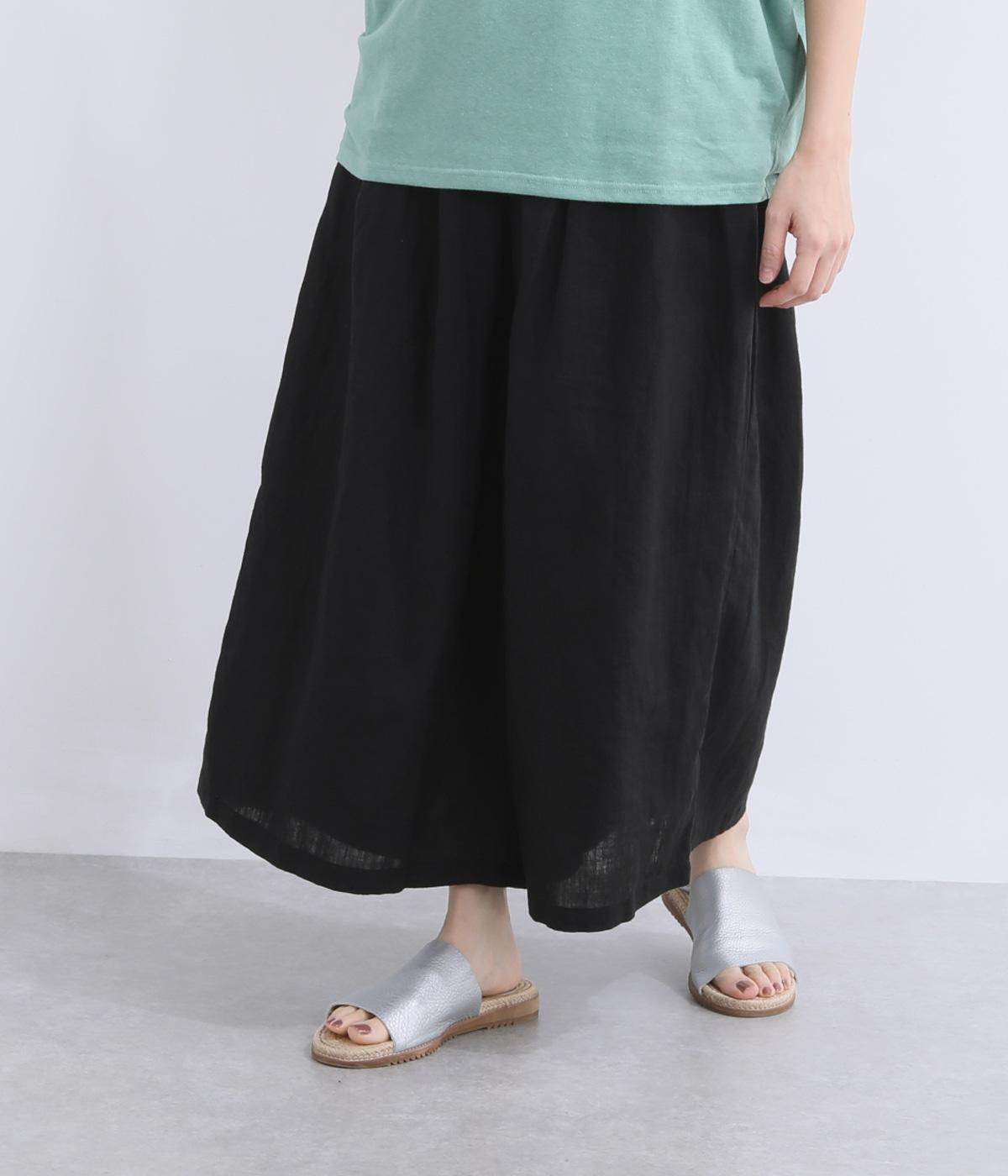 リネンガウチョパンツ(ブラック-F)