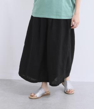 リネンガウチョパンツ(ブラック-F)