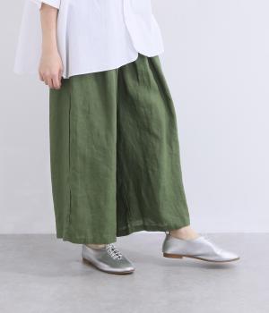 リネンガウチョパンツ(カーキ-F)