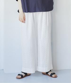【5月中旬発売予定】レース裏地付きワイドパンツ(オフホワイト-F)