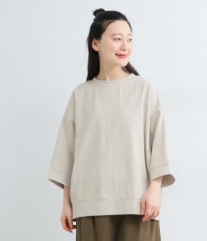 コットン天竺ワイド7分袖Tシャツ