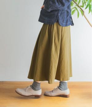 コットンリネンツイルタックスカート