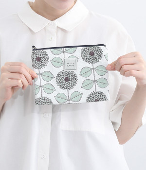 フラットポーチ・ドゥ(フルール/ミントグリーン-ONESIZE)