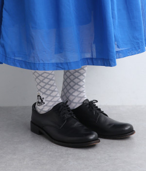 ハイゲージ クルーソックス -刺繍- EMBREM(ホワイト-ONESIZE)