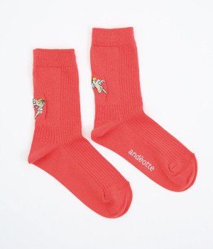 ハイゲージ クルーソックス -刺繍- ANGEL