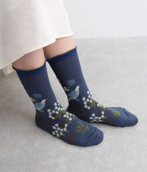 ハイゲージ クルーソックス LINA(ブルー-ONESIZE)