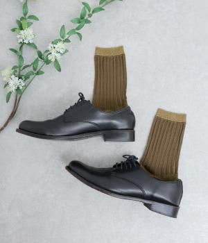 シースルーストライプラメソックス(モカ-2325)