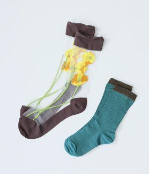 レイヤードソックス　POPPY(イエロー-2325)