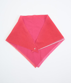 おさんぽスカーフ　バイカラー(ピンク&レッド-ONESIZE)