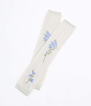 おさんぽアームカバー　ロング　スイートピー(シルバーグレー-ONESIZE)