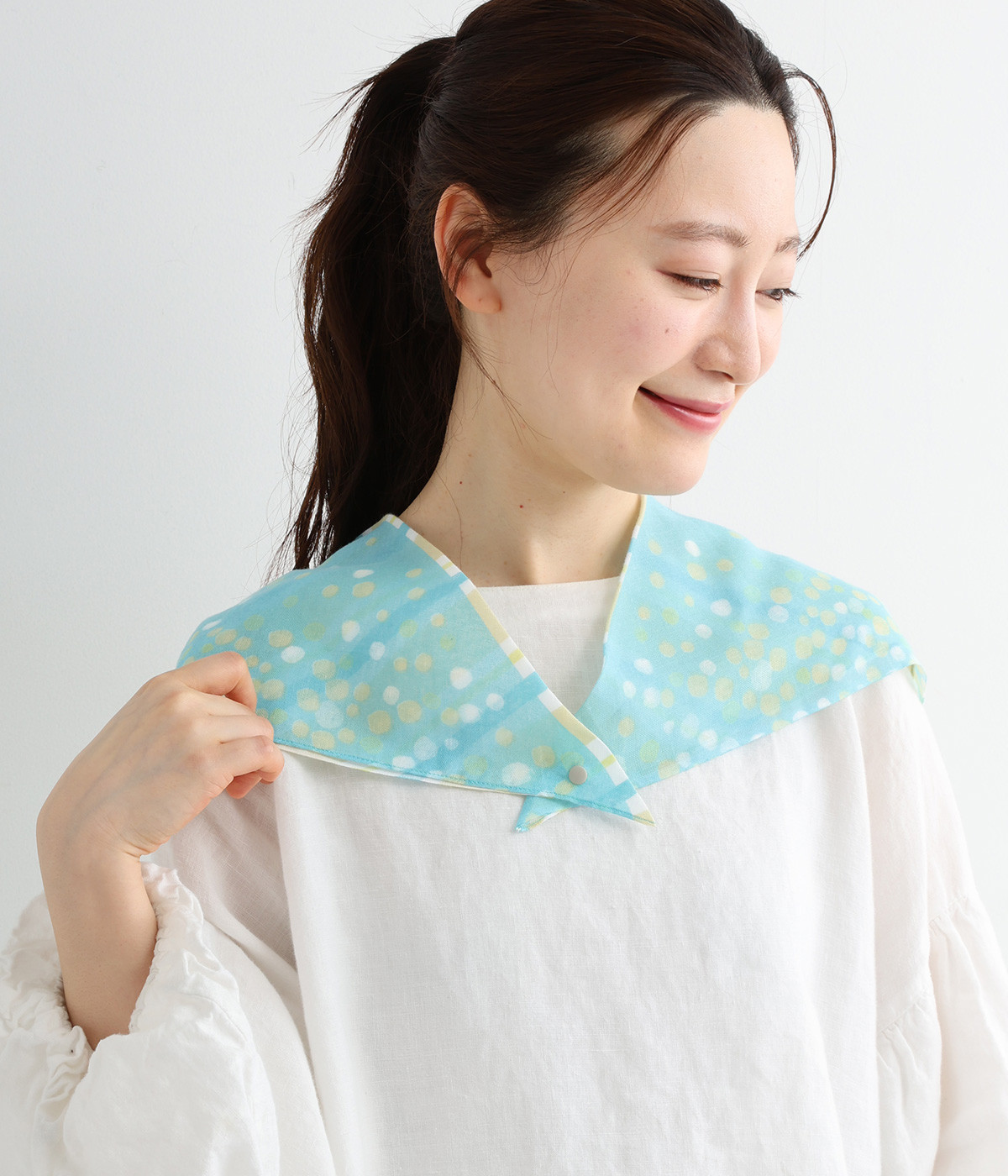 おさんぽスカーフ　ドット&ストライプ(グリーン-ONESIZE)