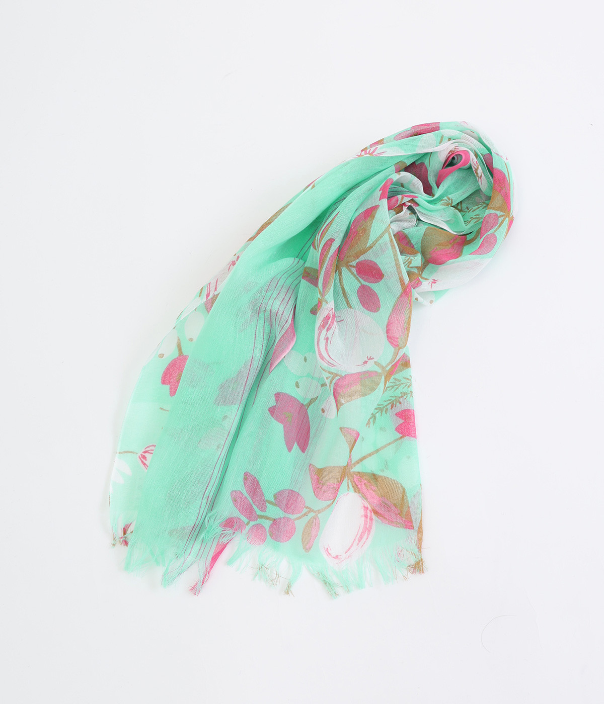 おさんぽストール　ベンベルグ　フルーツ(ミント-ONESIZE)