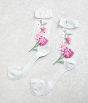 シースルーソックス　CORNFLOWER(パープル-2325)