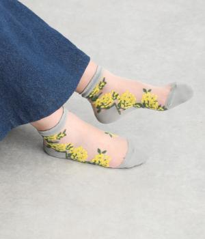 シースルーショートソックス　SAISON(グレー-2325)